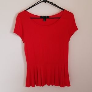 Red Forever 21 peplum top